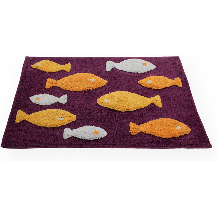 House & Decor Bathroom Rug Rectangular Fish Shower Mat Bath Mat Bathroom Rug Bath Mat Bathroom Rug #1552 purple violet 50x80 cm 50x80 cm Purple Violet