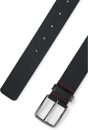 Чоловічий шкіряний ремінь HUGO Gerik SZ35 з гравіюванням логотипу на пряжці, чорний