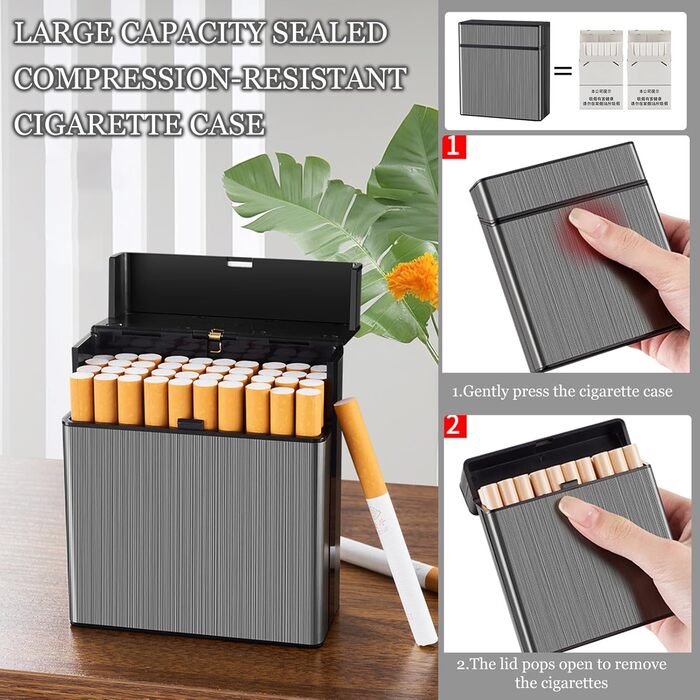 Металеве тютюнотримач Groß: Алюмінієвий кейс для сигарет на 40 штук, стильний дизайн, нержавіюча сталь