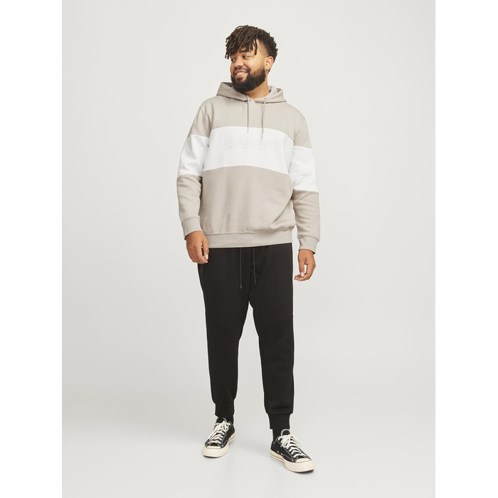 Світшот Jack & Jones Jjelegacy Blocking з капюшоном Noos, розмір 4XL, колір Moonbeam