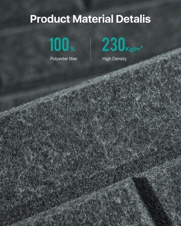 Самоклеючі акустичні панелі для шумоізоляції стін, звукопоглинаючі плити-цеглини високої щільності для декору та звукозахисту, 30x30x0.9 см, темно-сірі (12 шт)