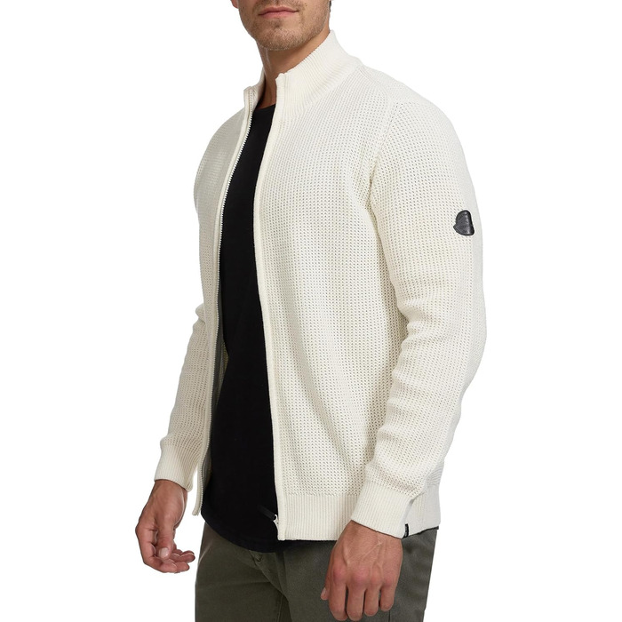 Чоловічий кардиган Indicode INLayton з високим коміром та блискавкою | Дріб'язкова в'язана куртка для чоловіків, білий, колір Аспарагус