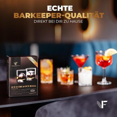 Neighbour's Friend Patented Ice Sphere Mold with Large Ice Cube Shape - XXL Ice Cube Molds for Whiskey, Rum & Cocktails - 6x Ice Spheres & 6x Ice Cubes Platinum Silicone - Dishwasher Safe
