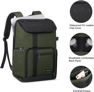 MOSISO Рюкзак для камери 17.3 дюйма, DSLR/SLR/Беззеркальна камера, великий для чоловіків/жінок, фотосумка з відділом для ноутбука, тримачем для штатива та дощовиком, сумісний з Canon/Nikon/Fuji, блакитний (оливковий)