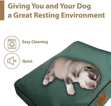 Ліжко для собак Ellie-Bo, XXL, 117x75x10 см, зелене, водонепроникний матеріал, м'яка та миюча подушка