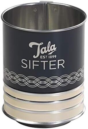 Tala Traditional Manual Flour Sifter in Indigo and Ivory Design - Classic Baking Sifter, Easy to Use, Durable, Elegant Kitchen Utensil