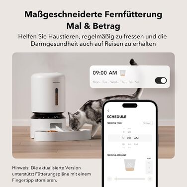 Автоматичний годівниця для котів та собак PETLIBRO 5L з Wi-Fi та мобільним додатком, датчиком низького рівня корму, 1-10 прийомів їжі на день, білий