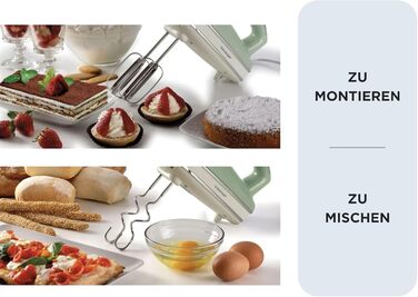 Ручний міксер Ariete Vintage 1548, 450W, 5 швидкостей, Turbo, 2 насадки, для тіста та збивання