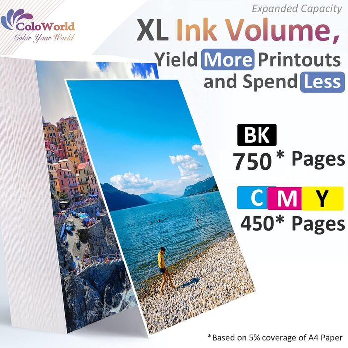 Картриджі ColoWorld 303XL для принтерів HP Envy Inspire 7200e 7220e 7900e 7920e, Envy Photo 6200 6230 7800, Tango X Smart, Multipack (2 шт.)