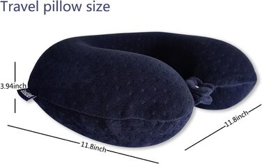 Подушка для шиї з Memory Foam, зручна у подорожах, U-подібна, підтримує шию та голову, знівелює втому, портативна, для літаків, поїздів, автомобілів, блакитна