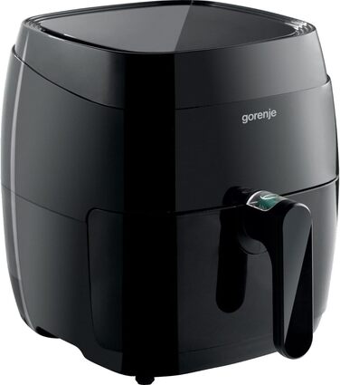Аерофритюрниця Gorenje AF1350DWB, 1350 Вт, чаша 3.2 л з вікном, 8 автопрограм, антипригарне покриття, LED-дисплей, чорна