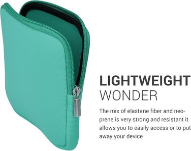 Чохол для eReader kwmobile - Neopren, захисна сумка, 17 x 12 x 2 см, підходить для 6' - 6.8' eReader, м'ятно-зелений