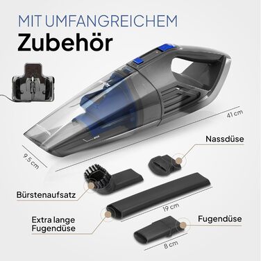 Ручний пилосос ProfiCare AKS 3137: акумуляторний, мобільний, мокрий/сухий, без мішка