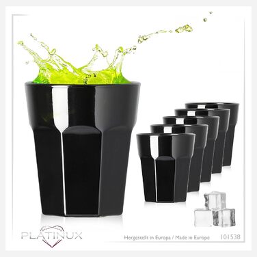 Чорні келихи для шампанського PLATINUX (набір 6 шт, 210 мл)
