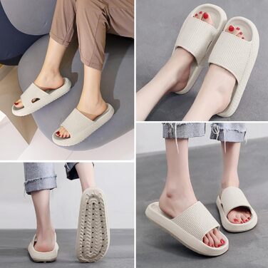 Шльпанці Cozislides Original: м'які, неслизькі шльпанці для дому та басейну (46/47 EU, Бежевий)