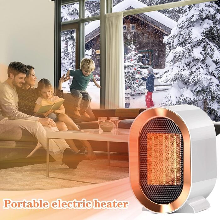 Електричний обігрівач 220V 1200W з керамічним нагрівачем: енергозберігаючий, тихий, з захистом від перегріву для дому (спальня, вітальня, офіс)