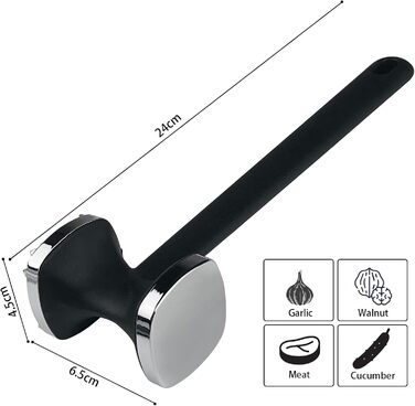 Ніж для відбивання м'яса Fleischklopfer з нержавіючої сталі, двосторонній молоток для м'яса з нековзним руків'ям, для відбивання шніцелів, стейків, яловичини, курки, свинини