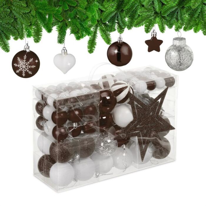 Relaxdays Set of 101 Christmas Baubles