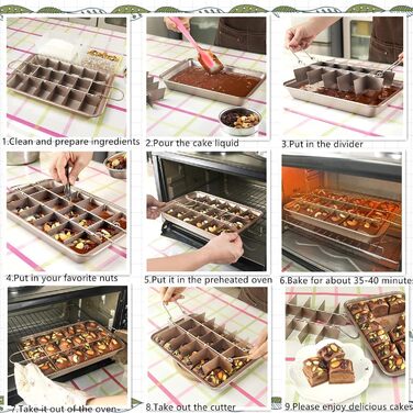 Форма для випікання брауні SVNR BLN001 з антипригарним покриттям, з роздільниками для 18 порцій