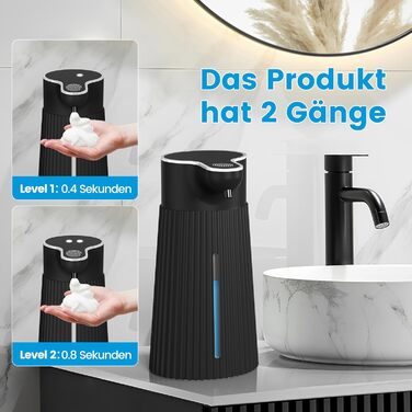 Електричний дозатор мила 400 мл з сенсором, автоматичний диспенсер піни для мила, настінний, білий, USB, IPX6 вологостійкий