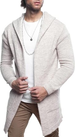 Чоловічий кардиган Carisma з капюшоном, великий розмір XL, бежевий • Зручний кардиган для чоловіків з кишенями