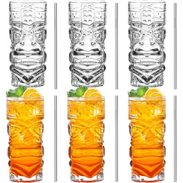 Набір склянок Tiki, 170-400 мл, прозорі, для екзотичних коктейлів, Mai Tai, гавайських коктейлів, тропічної тематики