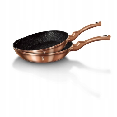 Сковорода традиційна Berlinger Haus Metallic Line Rose Gold, 26 см, мармурове покриття