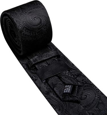 Чоловічий краватковий комплект Barry.Wang: однотонний павільоновий сліп з кишеньковим хустинкою, чорний