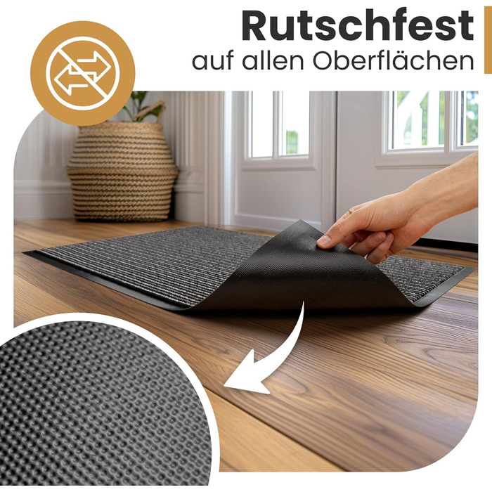 Килимок для дому 40x60 см (смугастий) - міцний, поглинаючий бруд, внутрішній килимок