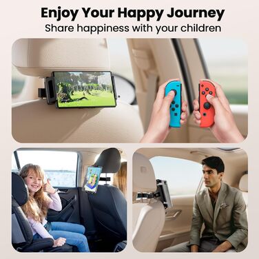 Утримувач для планшету NEUTYPECHIC в авто: 360° обертання, регульований, сумісний з iPad, iPhone, Samsung Galaxy Tab, Kindle Fire HD, Switch та іншими пристроями 4-12.9 дюймів