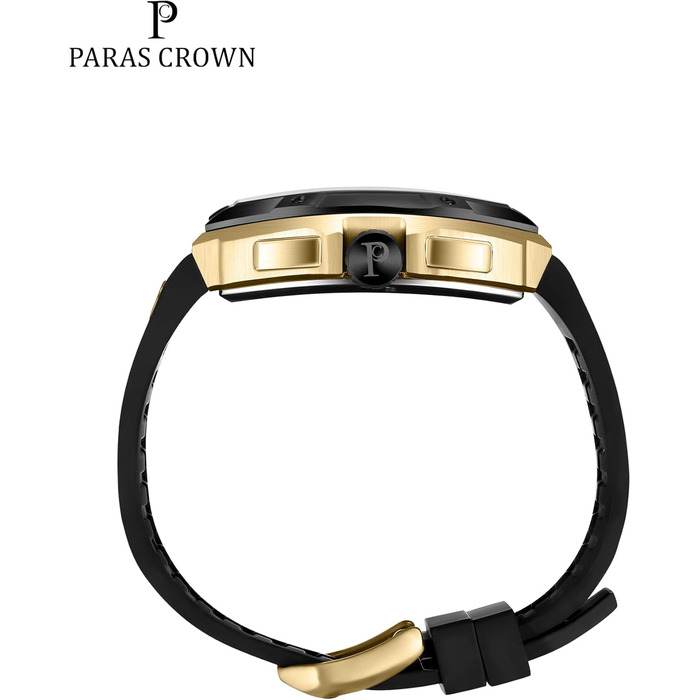 Чоловічий годинник-хронограф на кварцовому механізмі з японським годинниковим механізмом, 5ATM, корпус з нержавіючої сталі, тонка форма корпусу, силіконовий ремінець, золотий колір