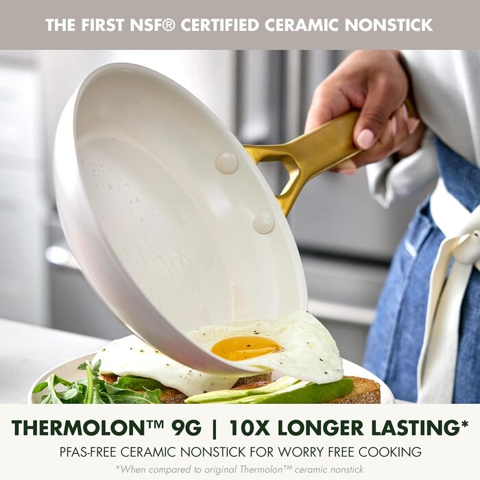 GreenPan Reserve Pro сковорода з антипригарним покриттям, 20.3 см, кераміка, не містить PFAS, нержавіюча сталь, для духовки та посудомийної машини, колір Гляцієво-блакитний