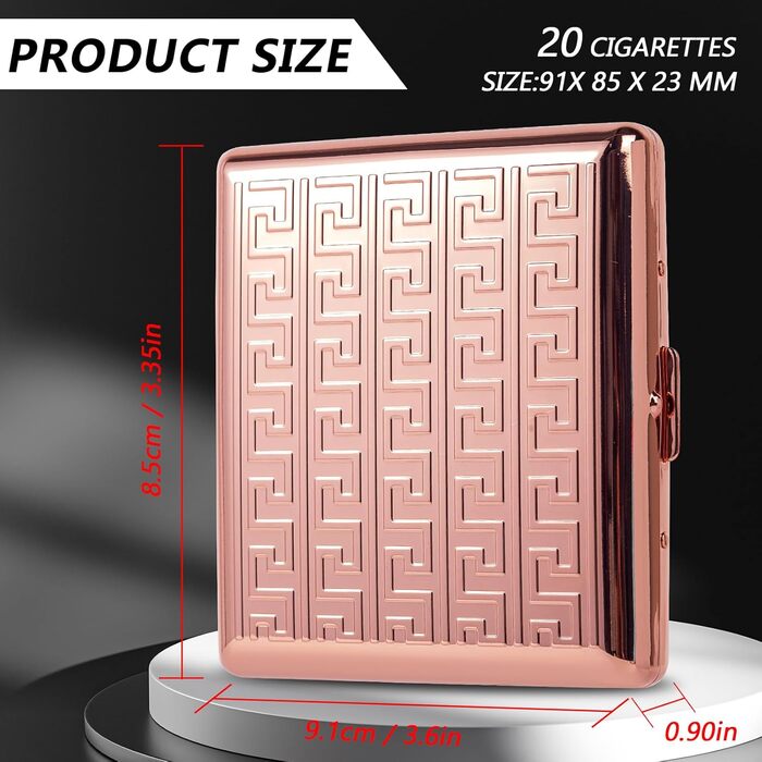 Металеве етажерка для сигарет 84 мм, 3.34 дюйма, для King Size, 14 шт, захист RFID-картки (King Size 20 шт, Labyrinth Pink)