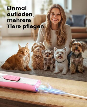 Триммер для собак Oneisall Paw Trim Pro з LED-підсвічуванням, рожевий: безпечна стрижка лап, очей, вух та обличчя
