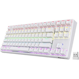 Клавіатура ігрова Royal Kludge RK87G RGB TKL механічна бездротова, 87 клавіш, коричневі тактильні перемикачі, макро-налаштування, підсвічування