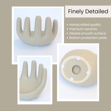 MIAJO Hand Shelf Decoration, Beige Ceramic Sculpture, Boho Shelf Decor, Hand Holder for Jewelry, Smartphone, Keys, Pen and Pencils, Knick-Knacks, Cute Home Decor