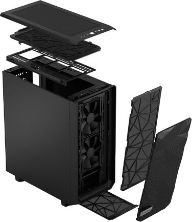 Корпус для ПК Fractal Design Meshify 2 Compact Black ATX, Mid Tower, високий повітряний потік, глуха бічна панель