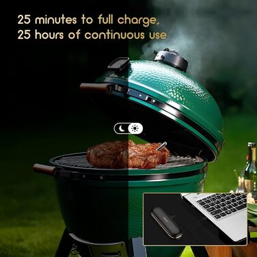 Термометр для м'яса Inkbird INT-11P: Бездротовий Bluetooth термометр для гриля, BBQ, духовки та кухні. Водостійкий IP67, з керуванням через додаток.