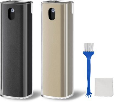 Набір для чищення екрану: 2 шт. для iPhone, монітора, планшета, телефону + щітка (сірий + рожевий) (сірий + кремовий) 10 мл