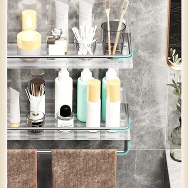 Acrylic Bathroom Shelf with Adhesive Wall Mount, 30 cm, Shower Shelf for Bathroom