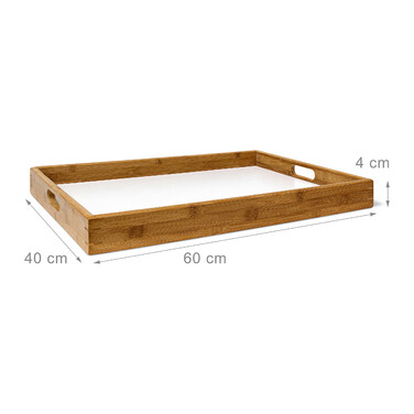 Relaxdays Wooden & Bamboo Side Table, 72 cm