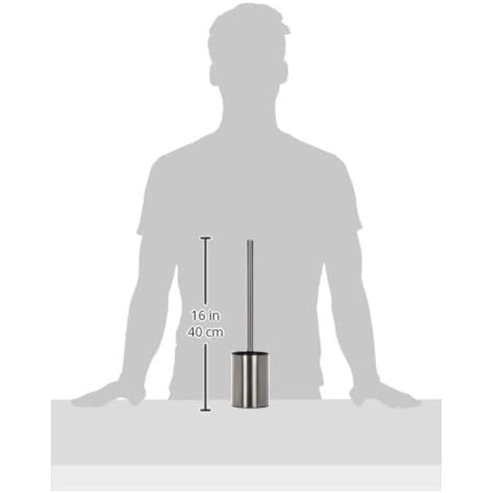 ТАТAY Щітка для унітазу з нержавіючої сталі з тримачем | Сучасний дизайн | Легкість у догляді | 9 x 9 x 37 см | Силіконова щітка