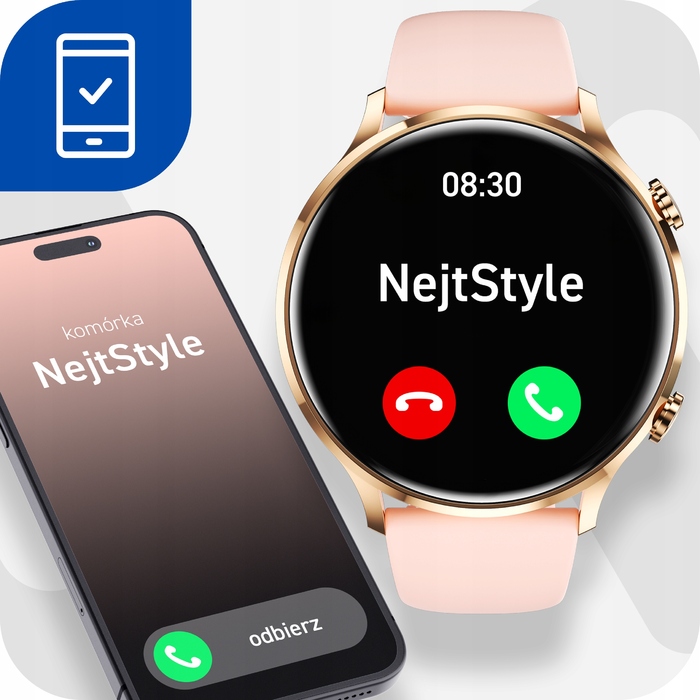 Жіночий смарт-годинник NejtStyle: можливість дзвінків, українське меню, золотий колір