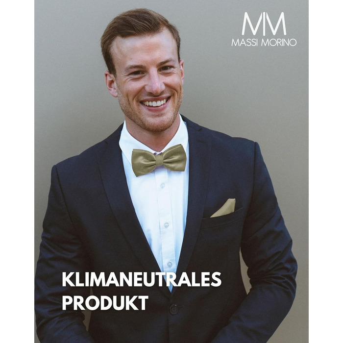 Массі Моріно: Комплект краватка-метелик та нагрудна хустинка для чоловіків - краватка-метелик на весілля, регульована (Salbei)