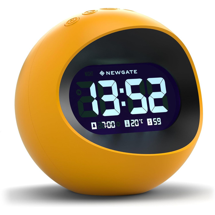 NEWGATE® Digital Centre of the Earth Alarm Clock (Yellow with Black LCD Display) Yellow