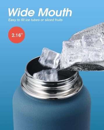 Пляшка для води Coolflask 2л з соломинкою та 3 кришками, ізольована нержавіюча сталь для спорту/офісу, подвійний захист від протікання