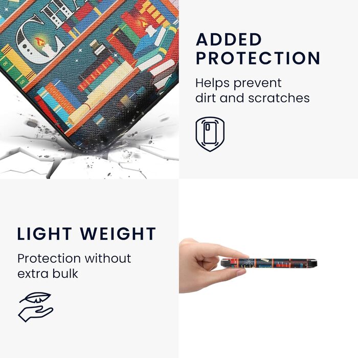 Чохол-книжка kwmobile для Kobo Clara BW/Clara Colour/Tolino Shine (5) / Shine Color - Чохол для електронного читача з мотивом бібліотеки, багатокольоровий