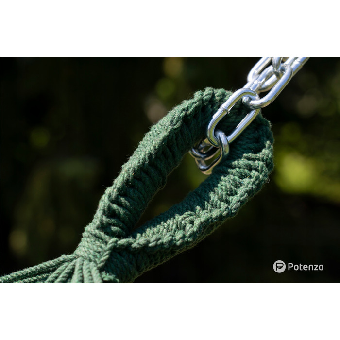 Гамак зі стійкою Potenza, зелений, до 200 кг, 350 x 160 см