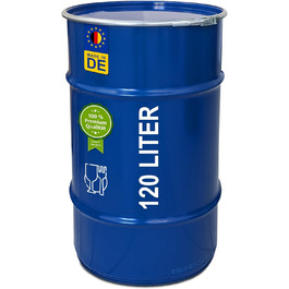 Steel container, hob bucket, lid bucket, metal barrel, sheet metal container | 2 side handles | Suitable for cyclone dust extraction | Stable when filled, stackable (120 liters)