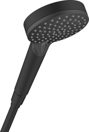 hansgrohe Vernis Blend - Showerhead, Hand Shower with 2 Spray Patterns, Round Shower Head (100 mm), Showerhead with Anti-Limescale Function, Matte Black, 26270670